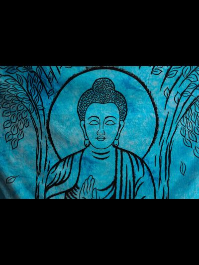 Tenture Bouddha Bleu