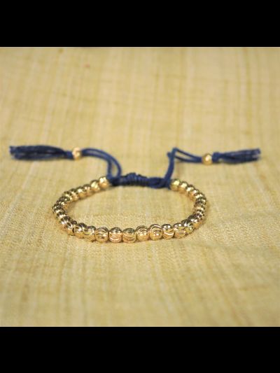 Bracelet perle de laiton-Bleu