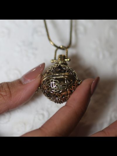 Bola de grossesse-Fleur de vie-Avec chaine Gold Antique