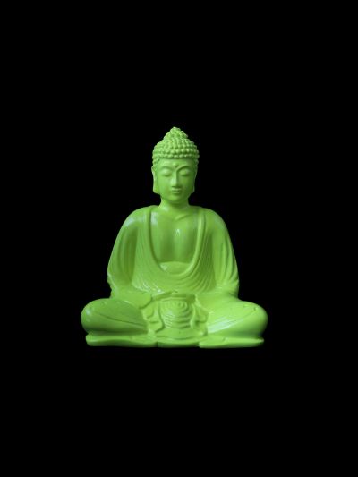 Bouddha fluo vert 15cm
