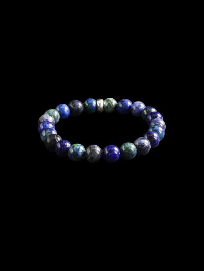 Bracelet Triple protection-Chrysocolle - Lapis - Sodalite-S (Poignet 15cm)-8mm