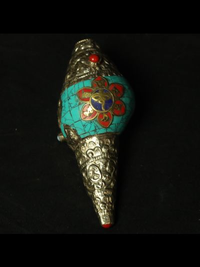 Conque Tibétaine Turquoise Om Mani