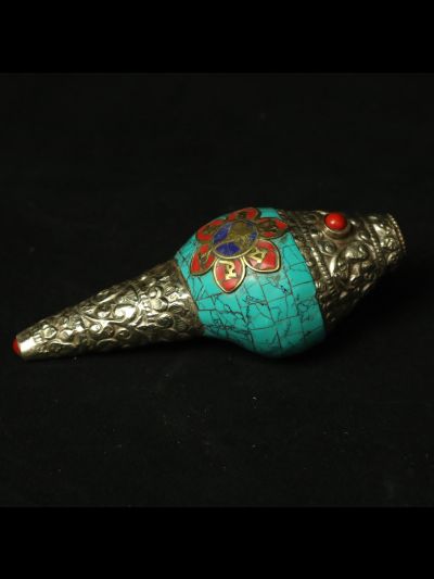 Conque Tibétaine Turquoise Om Mani