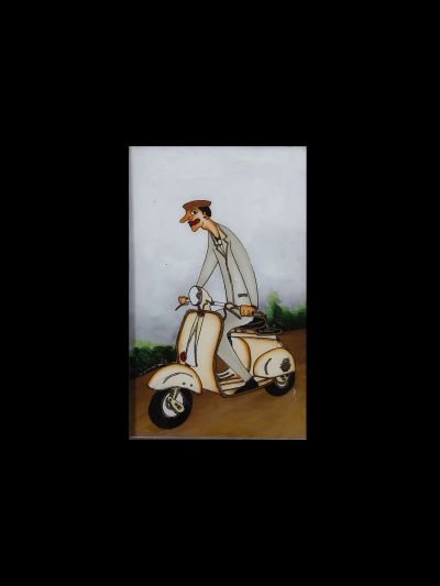 Lukisan Scooter Kaca