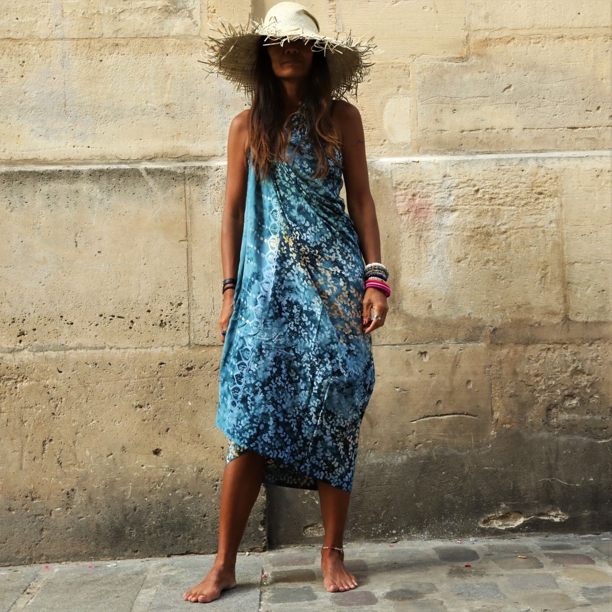 foulard etole bleu