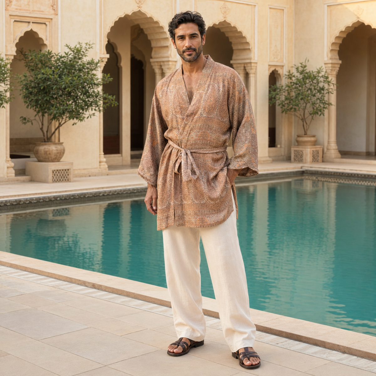 kimono homme soie recyclée