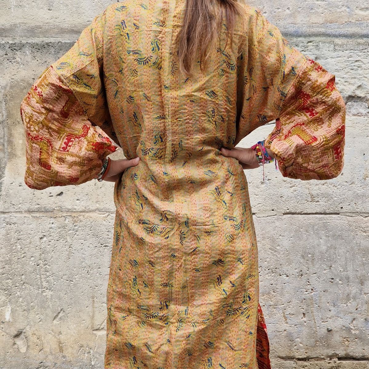 kimono kantha soie recyclee artisanat inde paris Mes Indes Galantes