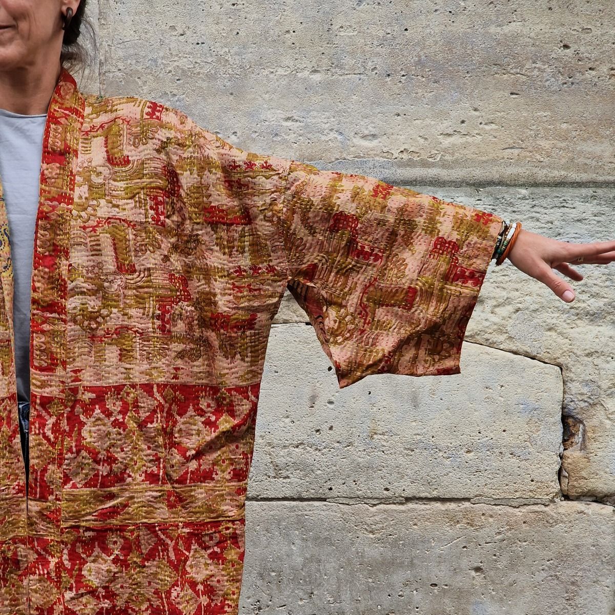 kimono kantha soie recyclee artisanat inde paris Mes Indes Galantes