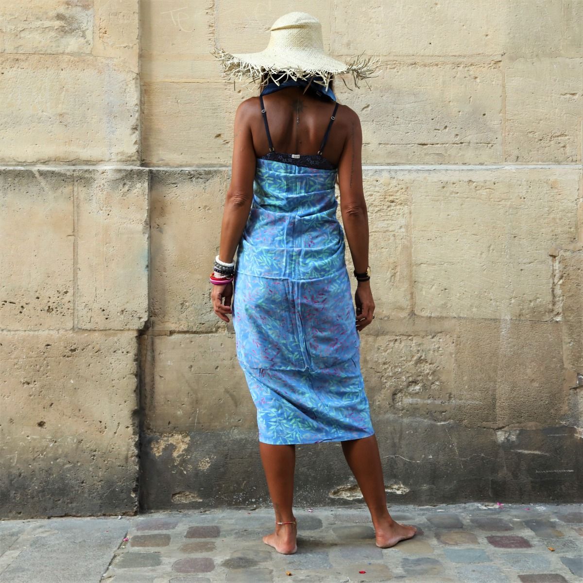 paréo plage bleu femme paris