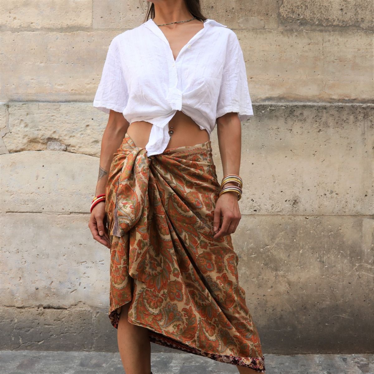 pareo ethnique en soie chic paris