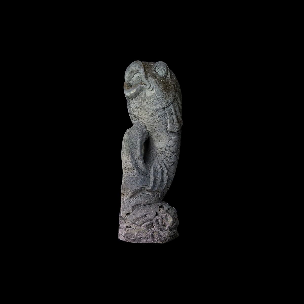 Poisson en pierre sculpté à Bali