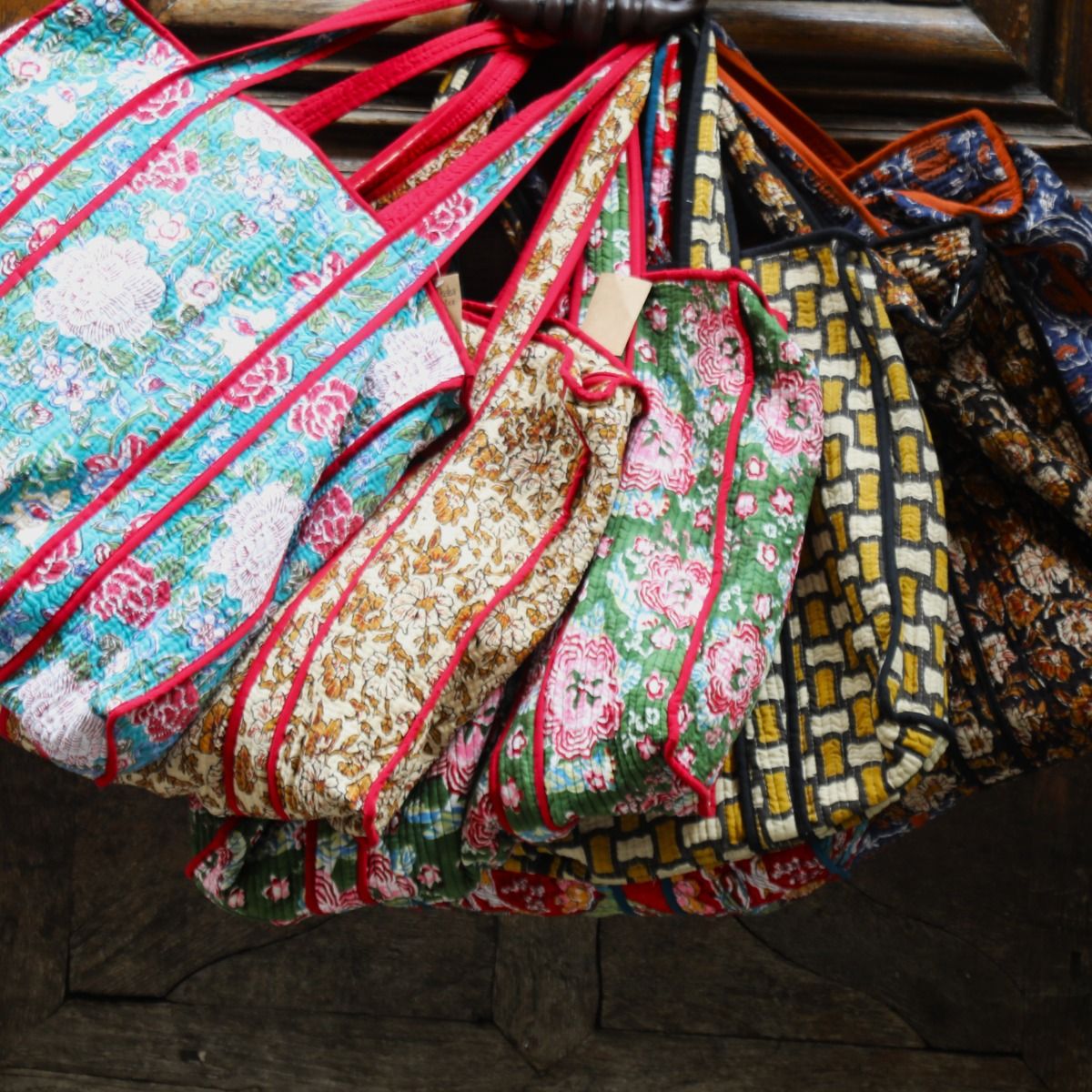 paris cabas quilte imprimé aux tampons
