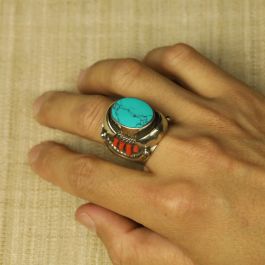 Tibétaine Turquoise Corail