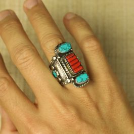Tibétaine Turquoise Corail