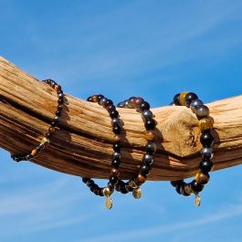 Bracelet Triple Protection - Oeil de Tigre - Obsidienne Noire - Hematite