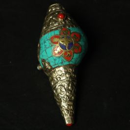 Conque Tibétaine Turquoise Om Mani