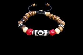 Bracelet Dzi Corail Os de Yak
