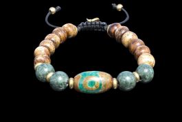 Bracelet Dzi Jade Os de Yak