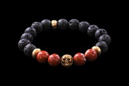 Bracelet Tête de mort et Jaspe rouge