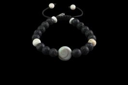 Bracelet Oeil de Shiva, Conque et Pierre de lave