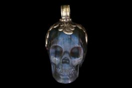 Pendentif Tête de mort labradorite