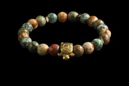  Bracelet Tortue Unakite Jaspe Agate Mousse