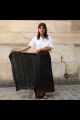 pareo noir long en soie
