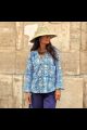 BLOUSE IMPRIMEE TAMPONS DE BOIS